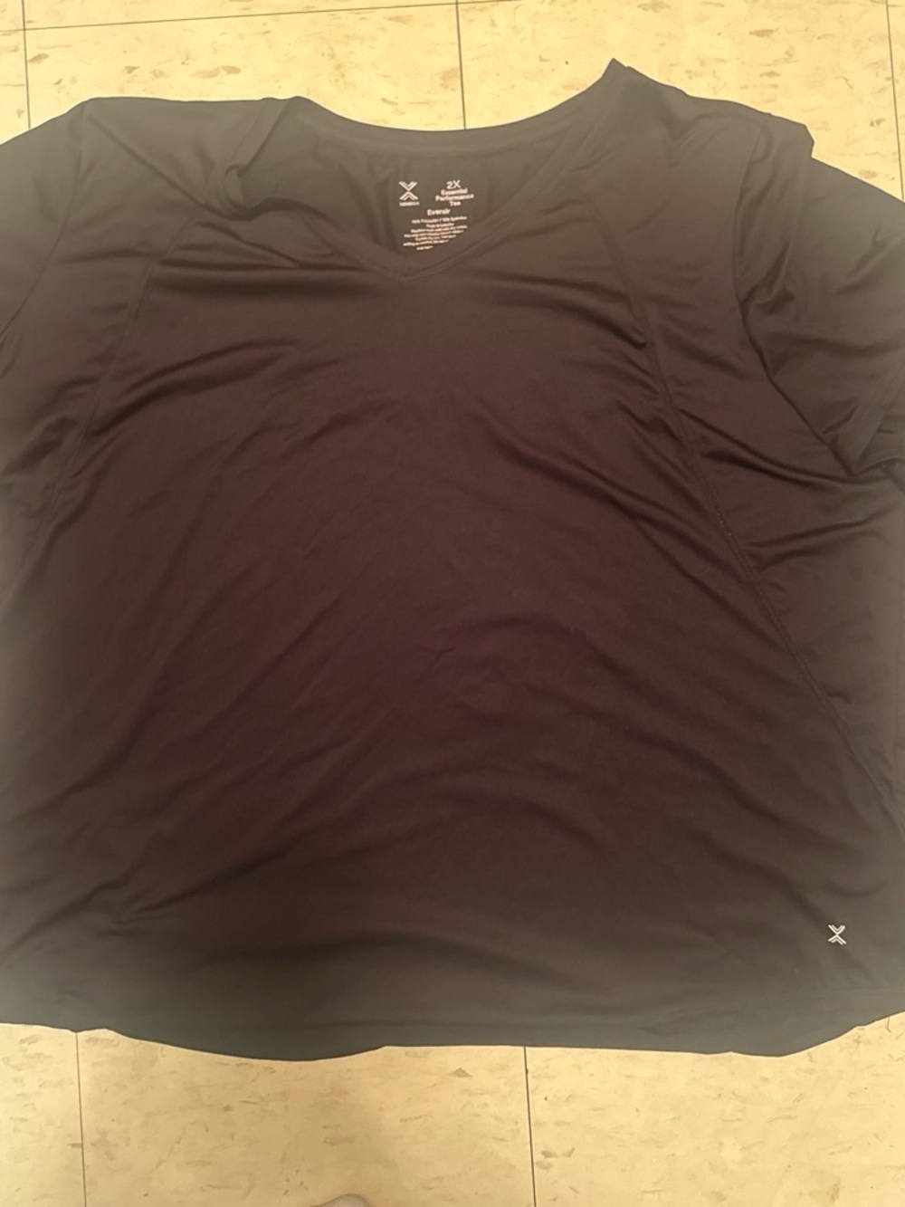 Xersion Black Short-Sleeve V-Neck Performance Tee